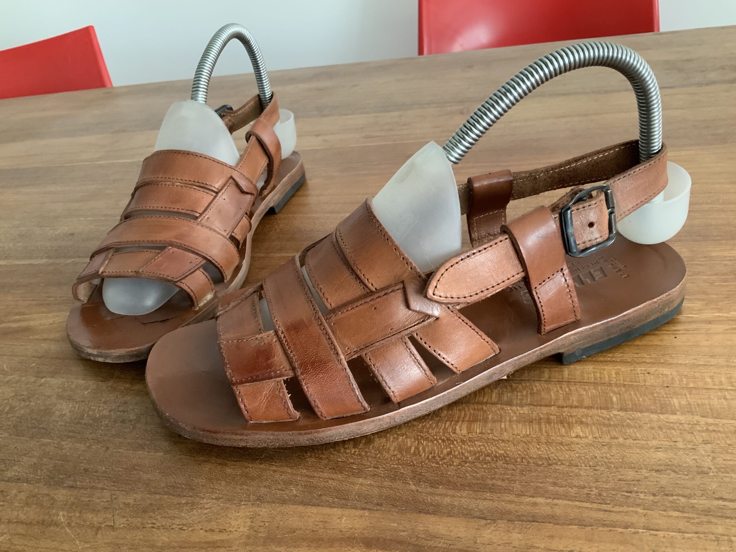 Sandales cuir marron marque ELLEFFE ITALY d occasion